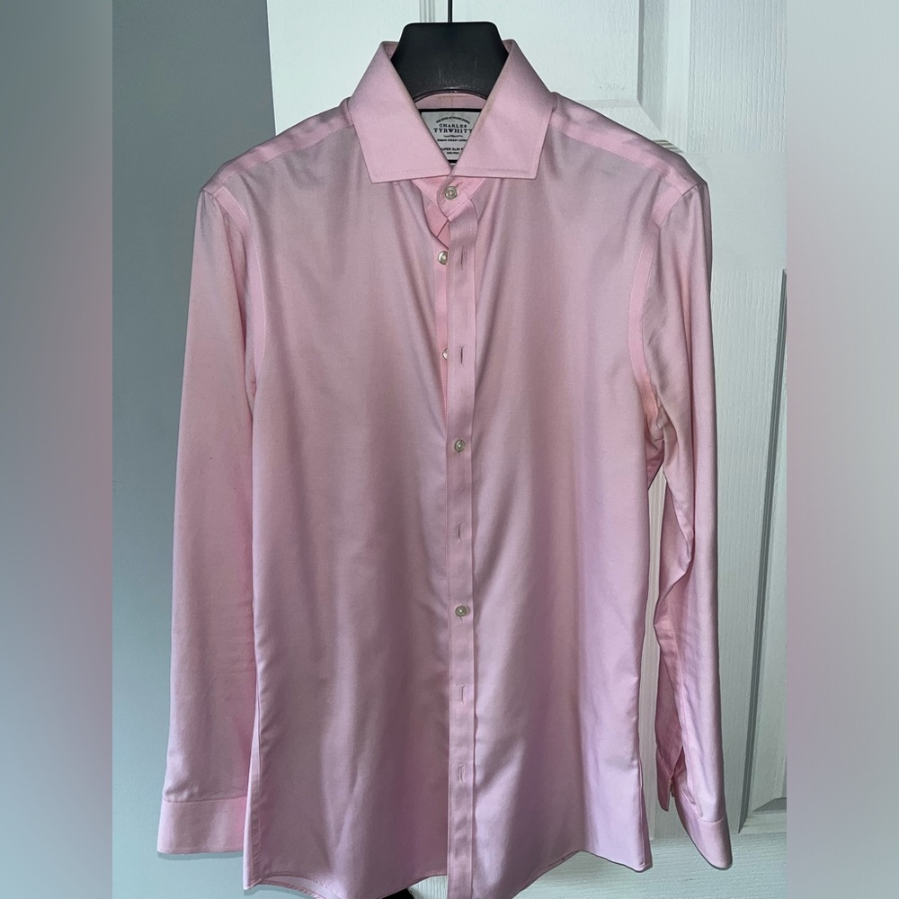 Charles Tyrwhitt men’s super slim fit button down pink 15/32 in 38/81cm